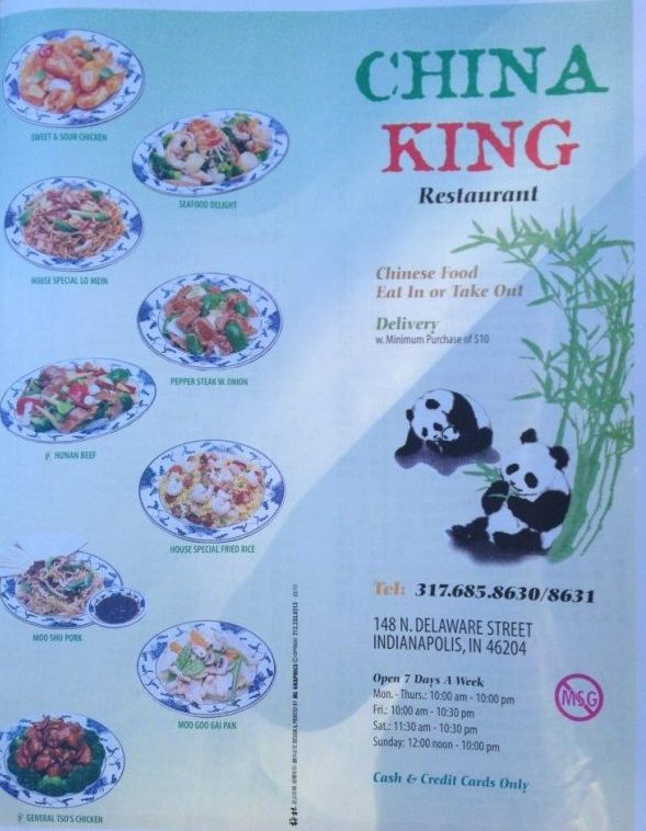 China King Menu