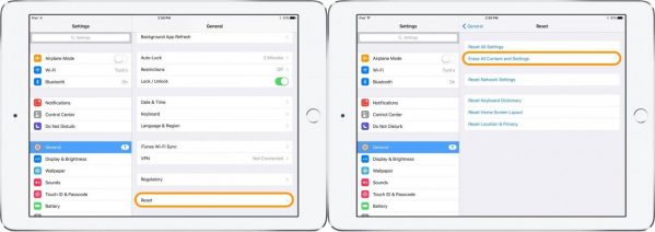 How to reset iPad