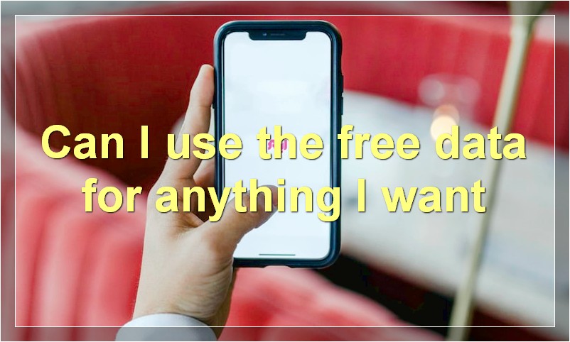 Can I use the free data for anything I want?