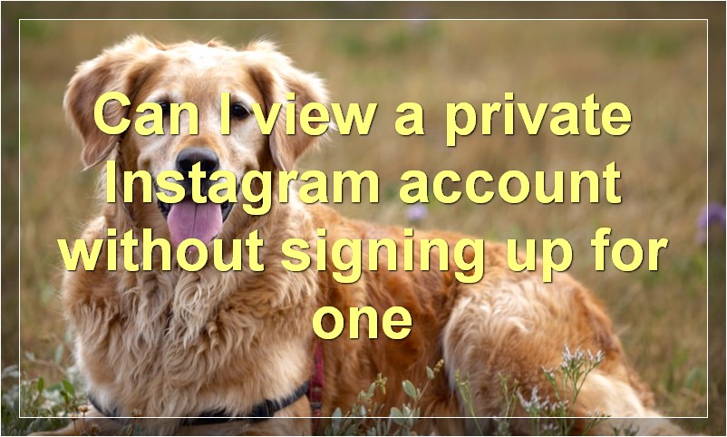 Can I view a private Instagram account without signing up for one?