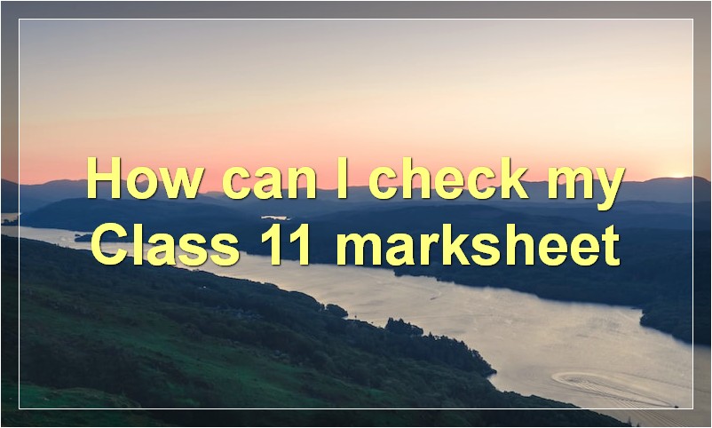 How can I check my Class 11 marksheet?