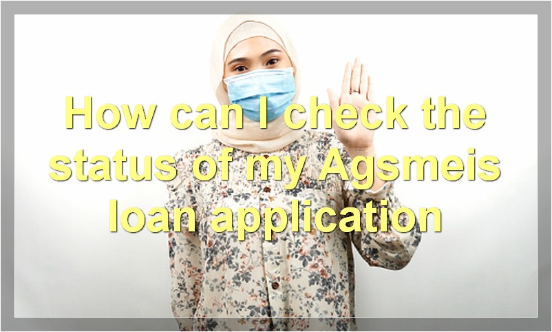 How can I check the status of my Agsmeis loan application?
