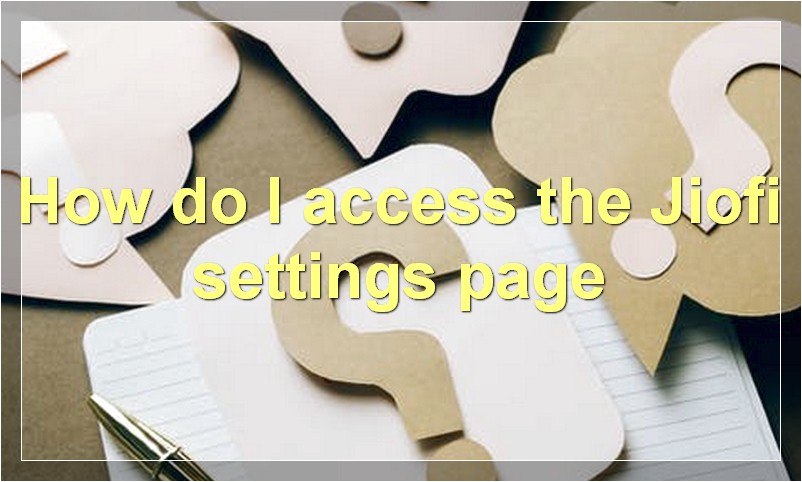 How do I access the Jiofi settings page?