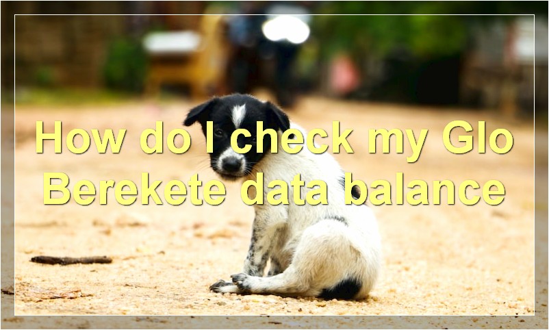 How do I check my Glo Berekete data balance?