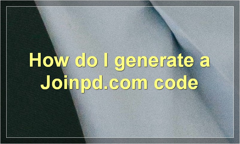 How do I generate a Joinpd.com code?