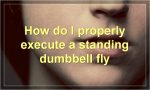 How do I properly execute a standing dumbbell fly?