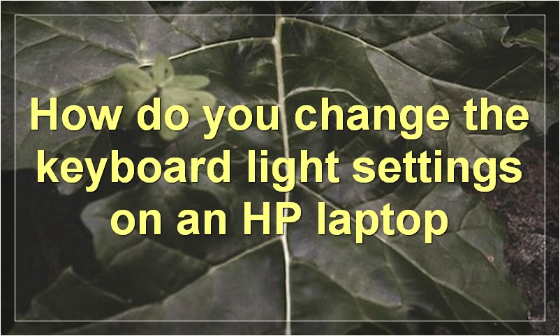 How do you change the keyboard light settings on an HP laptop?