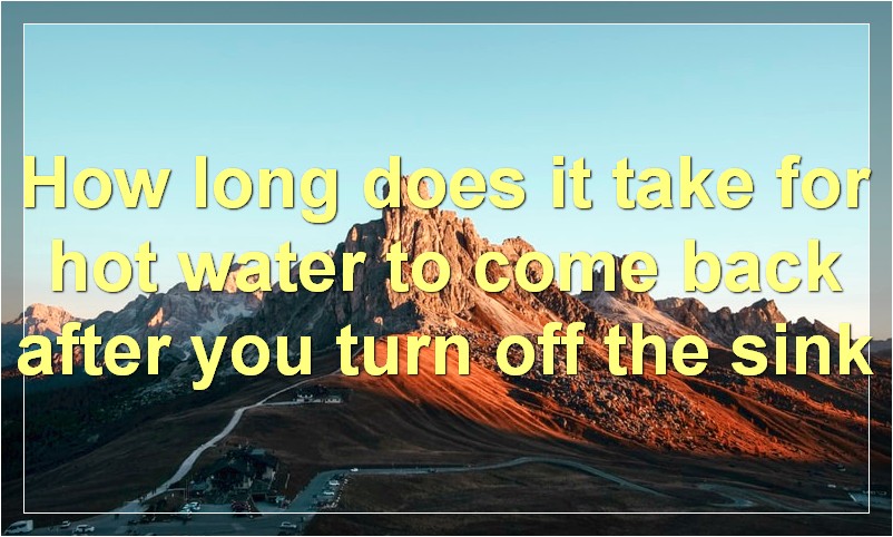 How long does it take for hot water to come back after you turn off the sink?