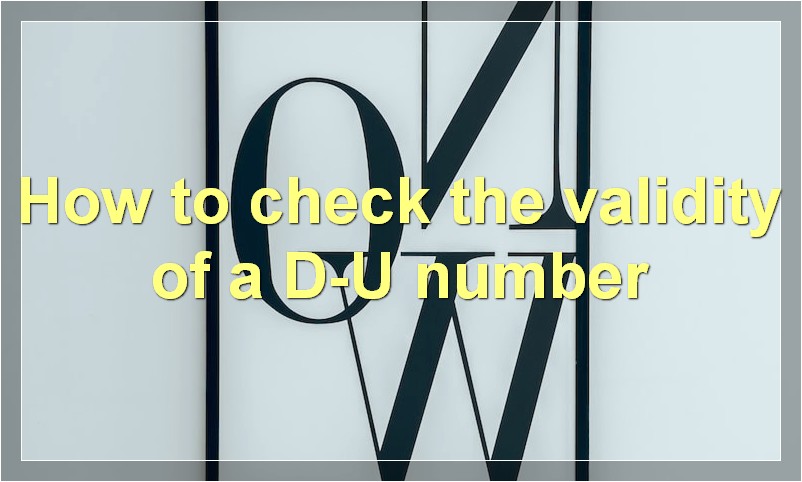 How to check the validity of a D-U number?