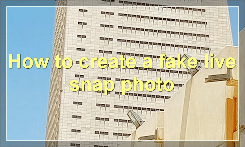 How to create a fake live snap photo?