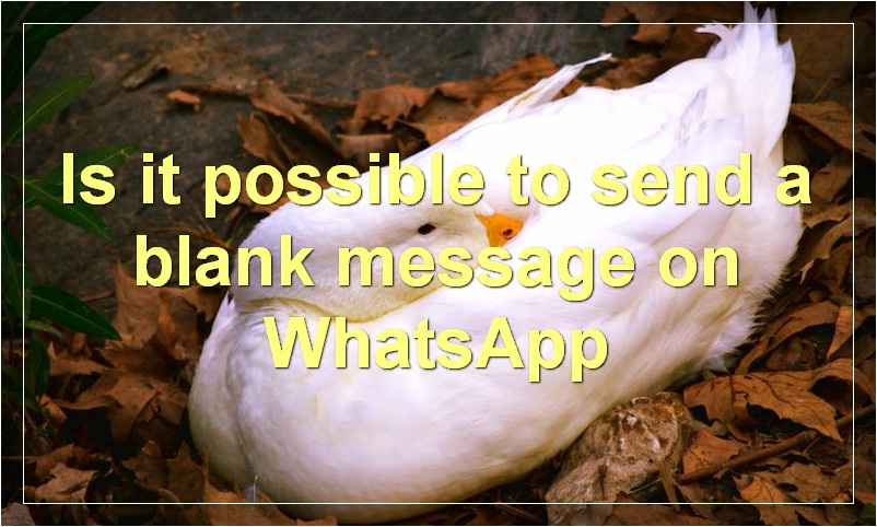 Is it possible to send a blank message on WhatsApp?